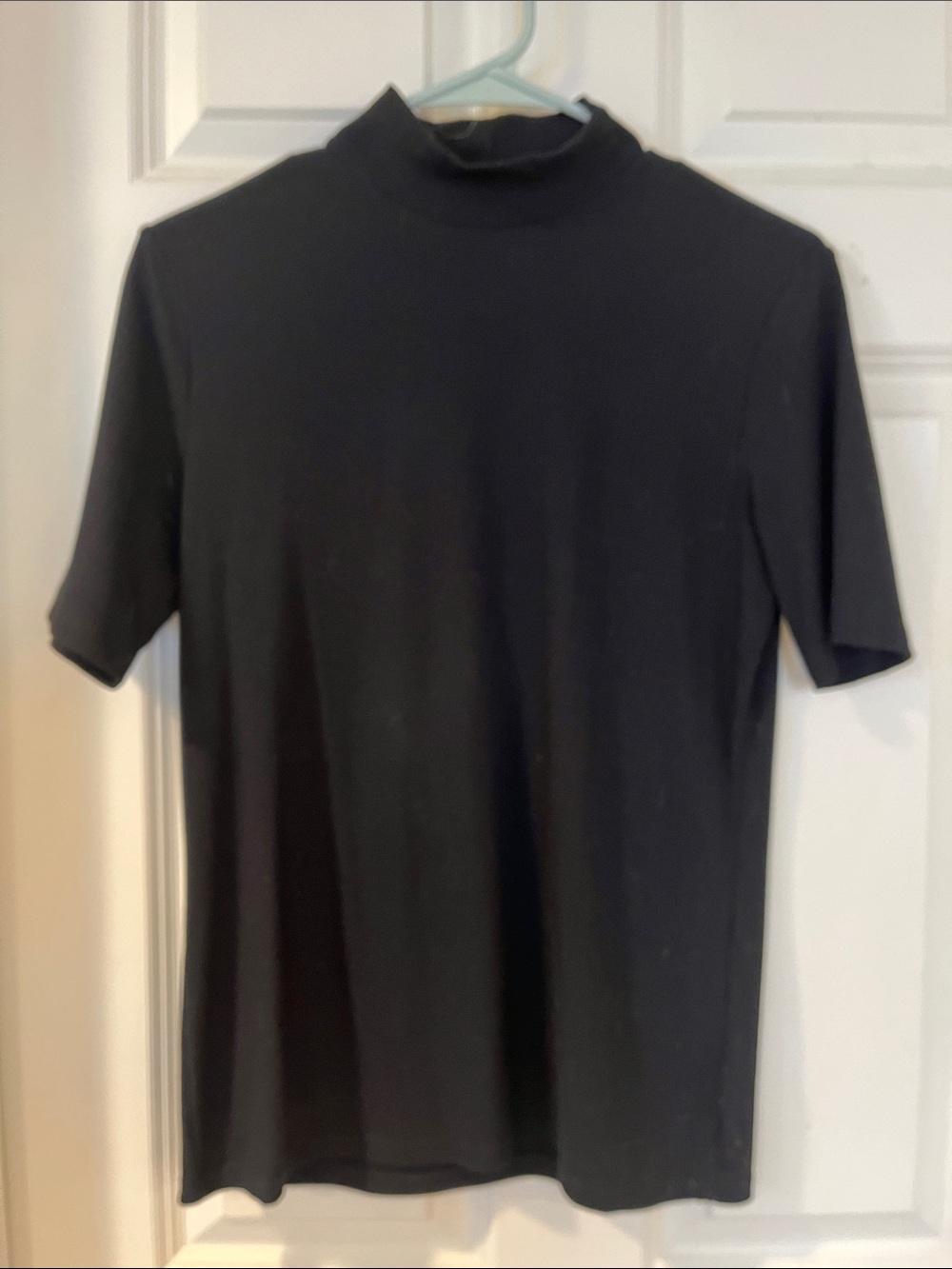 H&M Black Short Sleeve Mock Neck Tee